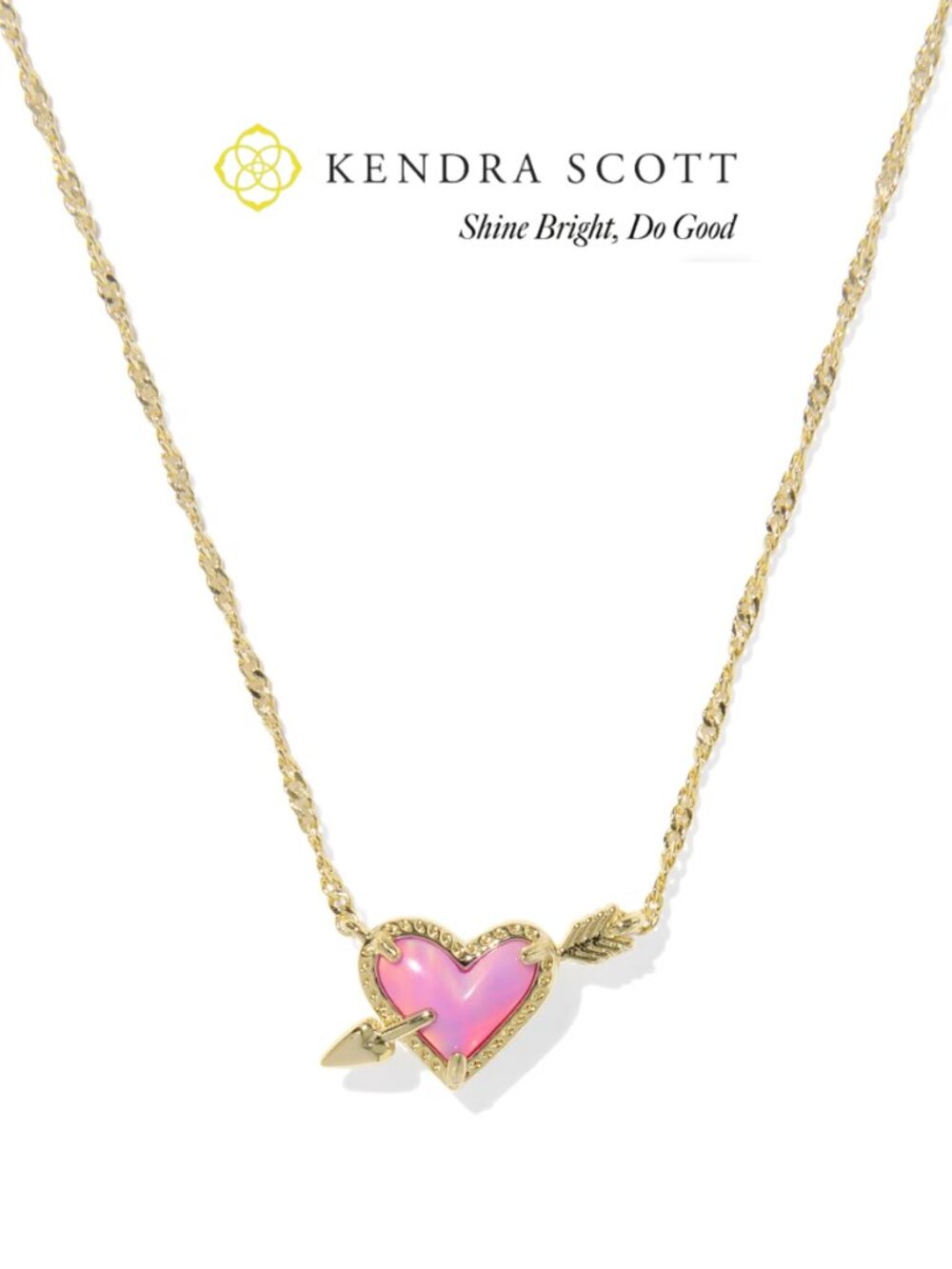 Ari Heart Arrow Gold Short Pendant Necklace